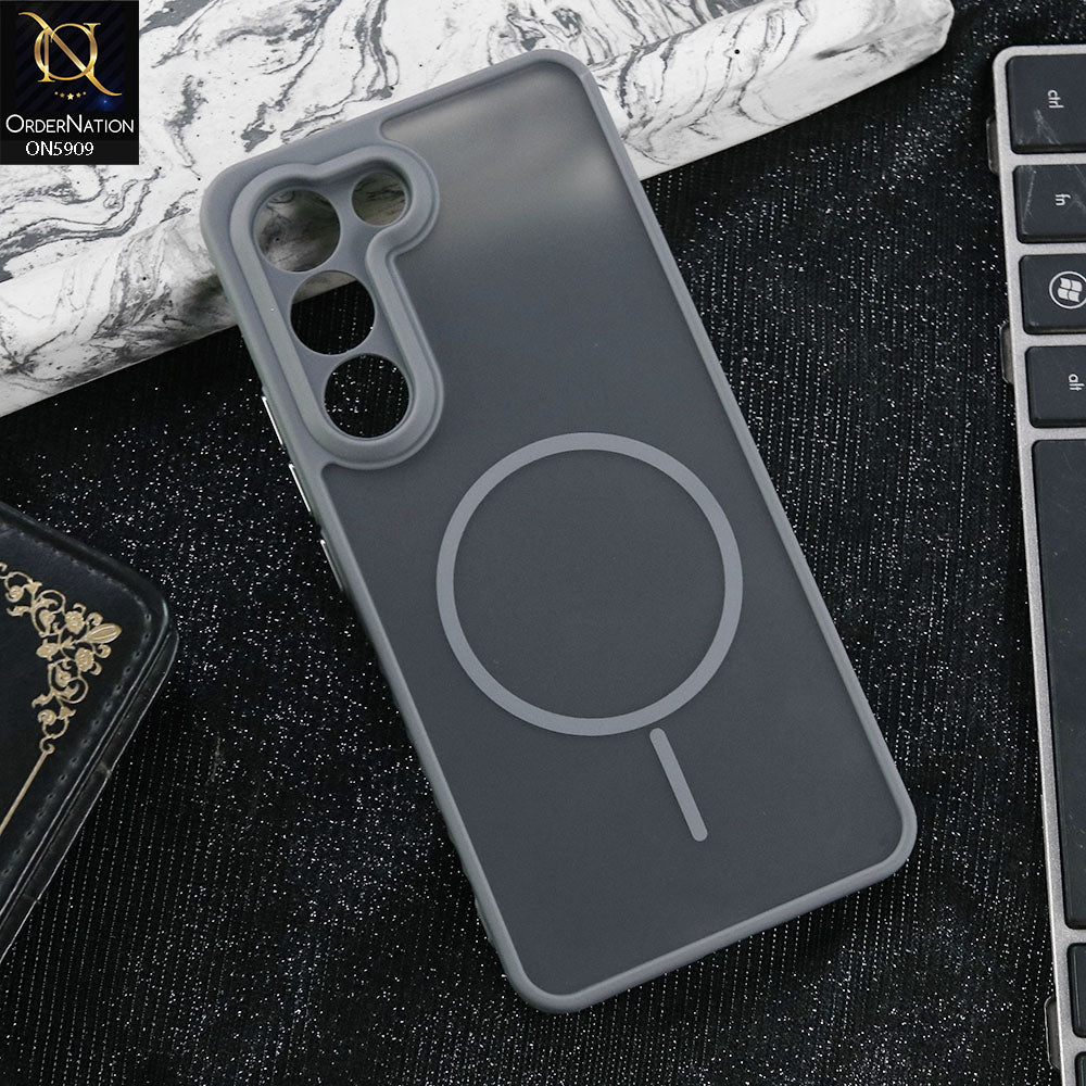 Vivo Y200e Cover - Gray - New Fine Premium Soft TPU Side Bordered Semi Transparent Case