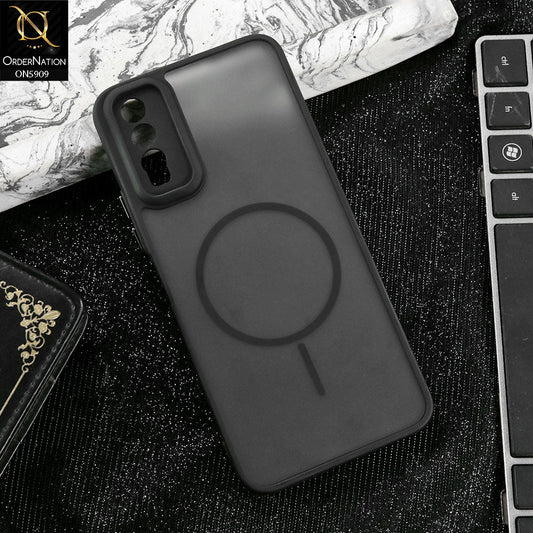 Vivo Y12a Cover - Black - New Fine Premium Soft TPU Side Bordered Semi Transparent Case