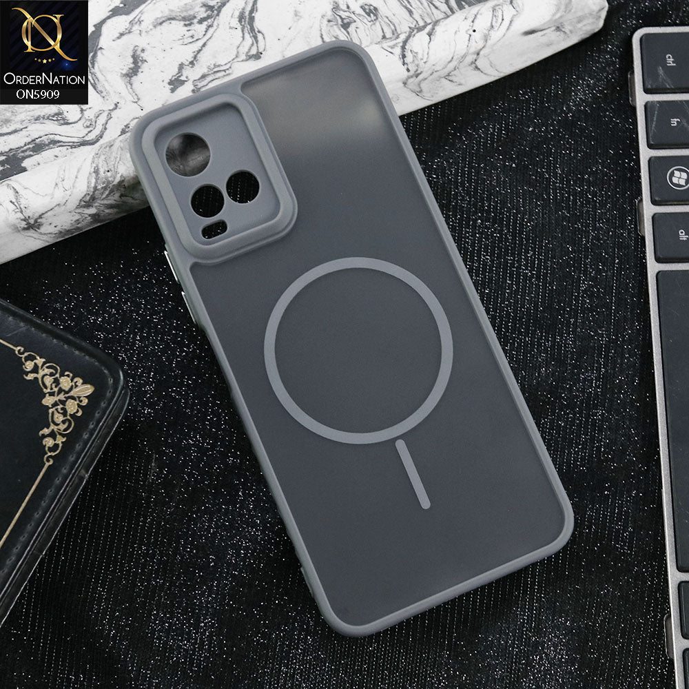 Vivo Y21e Cover - Gray - New Fine Premium Soft TPU Side Bordered Semi Transparent Case