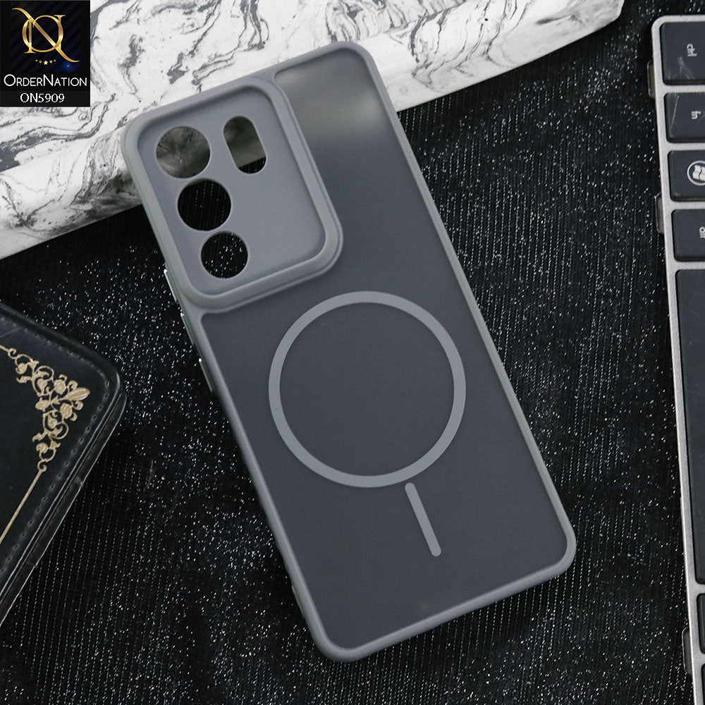 Vivo Y200 (2025) Cover - Gray - New Fine Premium Soft TPU Side Bordered Semi Transparent Case