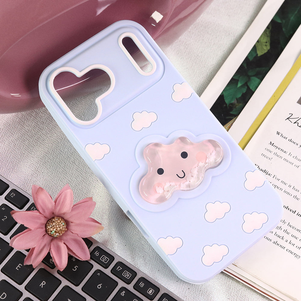 iPhone 17 Pro Max - Sky Blue - New HIgh Qulaity Trendy 3D Liquid Gel Soft Case