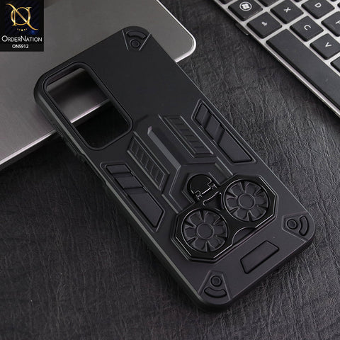 Samsung Galaxy A16 5G Cover - Black -  New Dual PC + TPU Hybrid Style Protective Soft Border Case With Double Ring Kickstand Holder