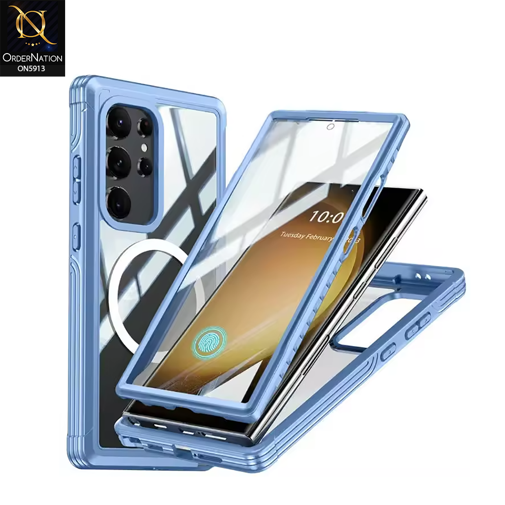 Samsung Galaxy S24 Ultra Cover - Sky Blue - New Premium Quality Pc Shell Case With MagSafe And FingerPrint Supported