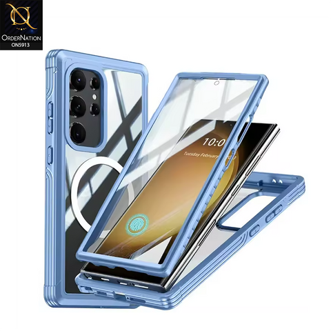 Samsung Galaxy S24 Ultra Cover - Sky Blue - New Premium Quality Pc Shell Case With MagSafe And FingerPrint Supported