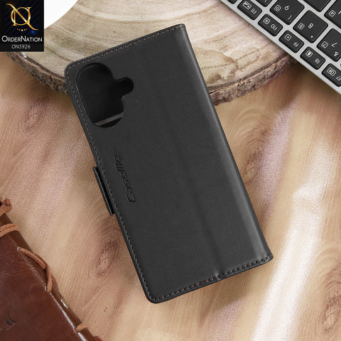 iPhone 16 Cover - Black -  CaseMe Premium High Quality Wallet Magnetic Suede Leather Case