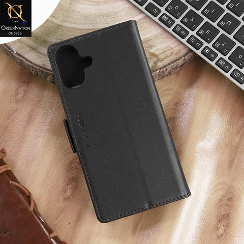 iPhone 16 Plus Cover - Black -  CaseMe Premium High Quality Wallet Magnetic Suede Leather Case