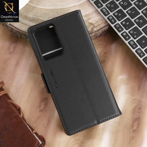 Samsung Galaxy Note 20 Ultra Cover - Black -  CaseMe Premium High Quality Wallet Magnetic Suede Leather Case