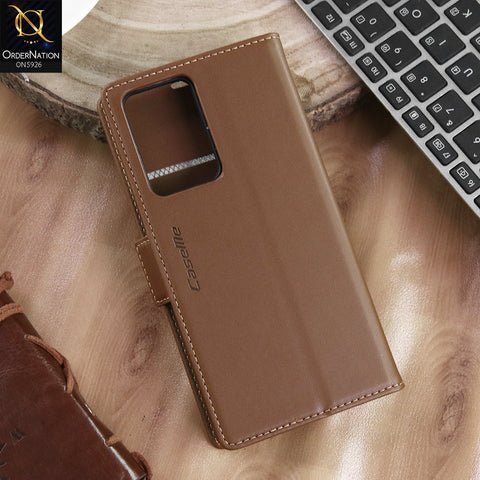 Samsung Galaxy Note 20 Ultra Cover - Brown -  CaseMe Premium High Quality Wallet Magnetic Suede Leather Case