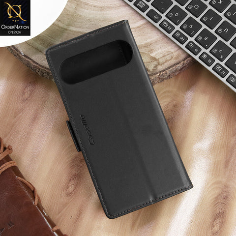 Google Pixel 9 Pro XL Cover - Black -  CaseMe Premium High Quality Wallet Magnetic Suede Leather Case