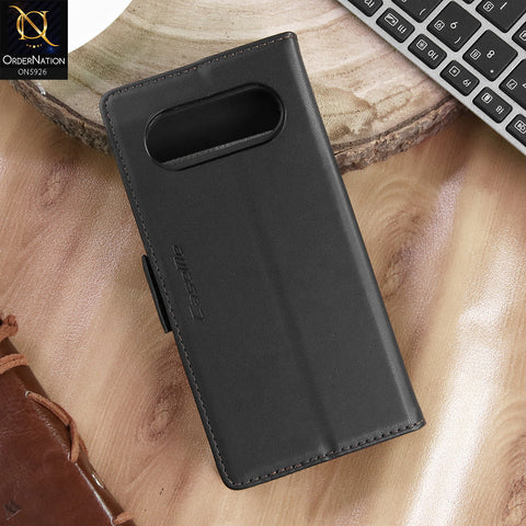 Google Pixel 8 Cover - Black -  CaseMe Premium High Quality Wallet Magnetic Suede Leather Case