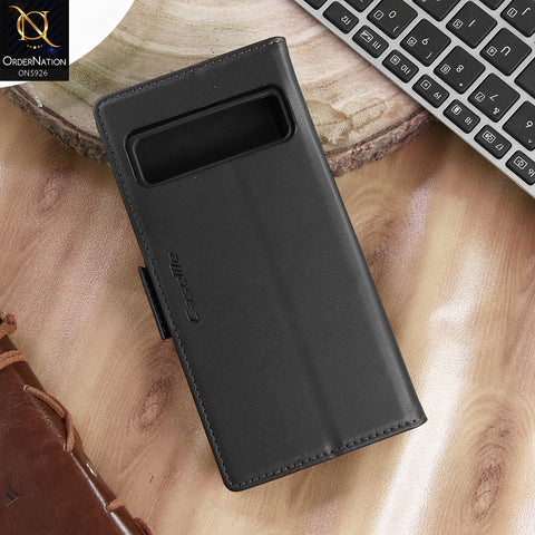 Google Pixel 8 Pro Cover - Black -  CaseMe Premium High Quality Wallet Magnetic Suede Leather Case