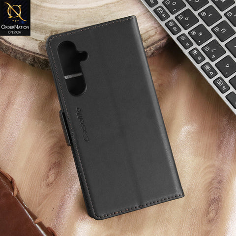 Samsung Galaxy S23 FE Cover - Black -  CaseMe Premium High Quality Wallet Magnetic Suede Leather Case