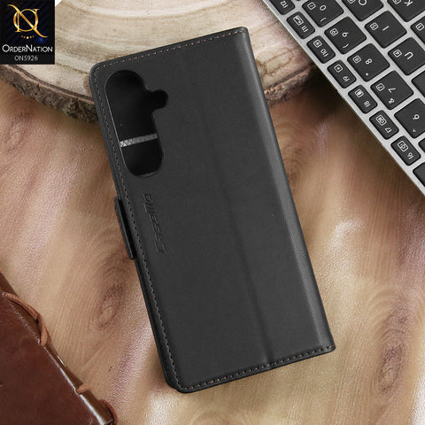 Samsung Galaxy S24 Plus Cover - Black -  CaseMe Premium High Quality Wallet Magnetic Suede Leather Case