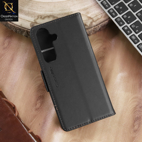 Samsung Galaxy S25 Cover - Black -  CaseMe Premium High Quality Wallet Magnetic Suede Leather Case