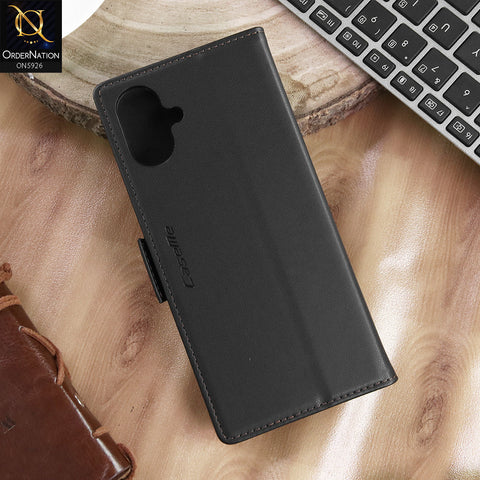 Samsung Galaxy F07 Cover - Black -  CaseMe Premium High Quality Wallet Magnetic Suede Leather Case
