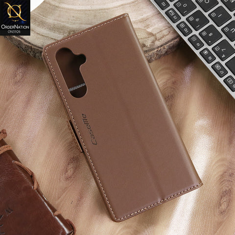 Samsung Galaxy A16 Cover - Brown -  CaseMe Premium High Quality Wallet Magnetic Suede Leather Case