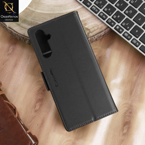 Samsung Galaxy A24 4G Cover - Black -  CaseMe Premium High Quality Wallet Magnetic Suede Leather Case