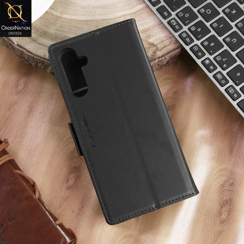 Samsung Galaxy A34 5G Cover - Black -  CaseMe Premium High Quality Wallet Magnetic Suede Leather Case