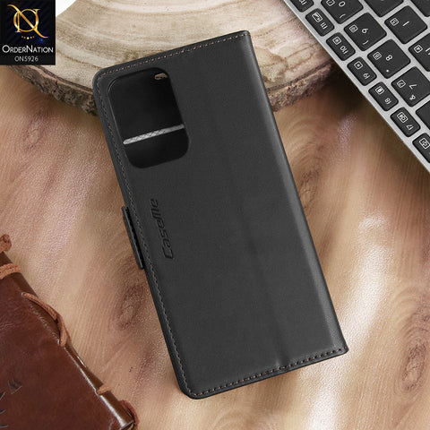 Samsung Galaxy A52s 5G Cover - Black -  CaseMe Premium High Quality Wallet Magnetic Suede Leather Case