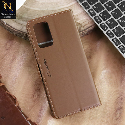 Samsung Galaxy A73 5G Cover - Brown -  CaseMe Premium High Quality Wallet Magnetic Suede Leather Case