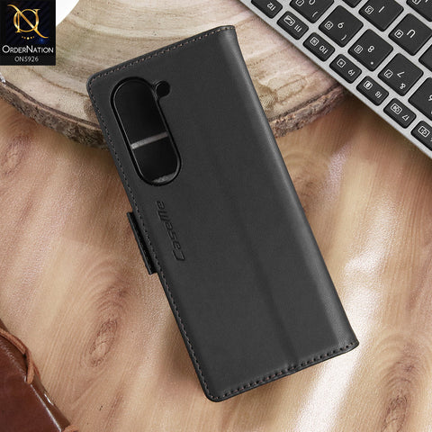 Samsung Galaxy Z Fold 5 5G Cover - Black -  CaseMe Premium High Quality Wallet Magnetic Suede Leather Case