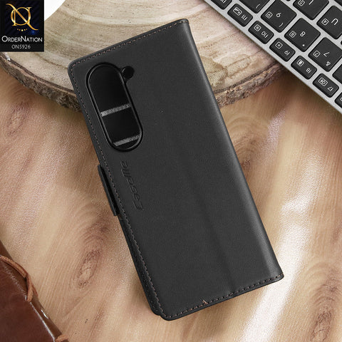 Samsung Galaxy Z Fold 6 5G Cover - Black -  CaseMe Premium High Quality Wallet Magnetic Suede Leather Case