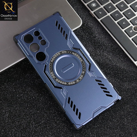 Samsung Galaxy S22 Ultra Cover - Blue - New Cooling Non-Slip Shockproof Magsafe Full Coverage Back Cover