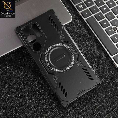 Samsung Galaxy S23 Ultra Cover - Black -  New Cooling Non-Slip Shockproof Magsafe Full Coverage Back Cover
