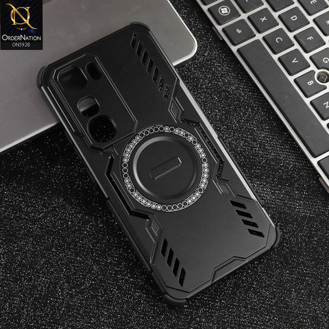 Vivo Y400 Cover - Black - New Cooling Non-Slip Shockproof Magsafe Full Coverage Back Cover