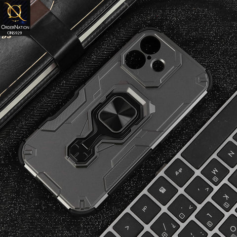 iPhone 17 Cover - Gray - New High Grade Quality Armor Case With Metal Ring And KickStand