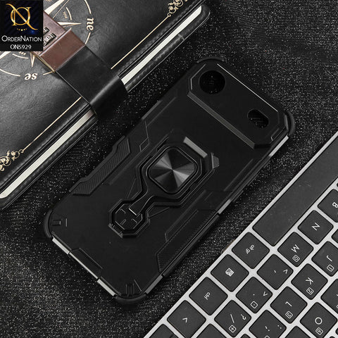 iPhone 17 Air Cover - Black - New High Grade Quality Armor Case With Metal Ring And KickStand