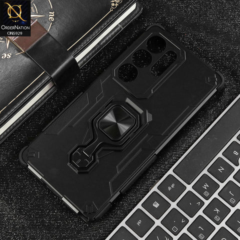 Samsung Galaxy S25 Ultra Cover - Black - New High Grade Quality Armor Case With Metal Ring And KickStand