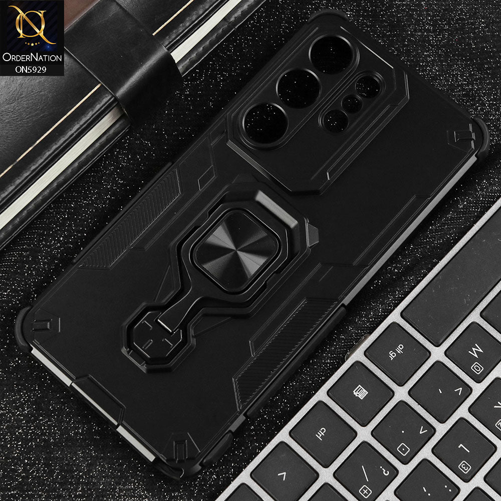 Samsung Galaxy S26 Ultra Cover - Black - New High Grade Quality Armor Case With Metal Ring And KickStand