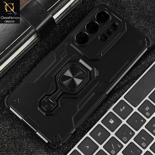 Samsung Galaxy S26 Ultra Cover - Black - New High Grade Quality Armor Case With Metal Ring And KickStand