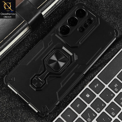Samsung Galaxy S26 Ultra Cover - Black - New High Grade Quality Armor Case With Metal Ring And KickStand