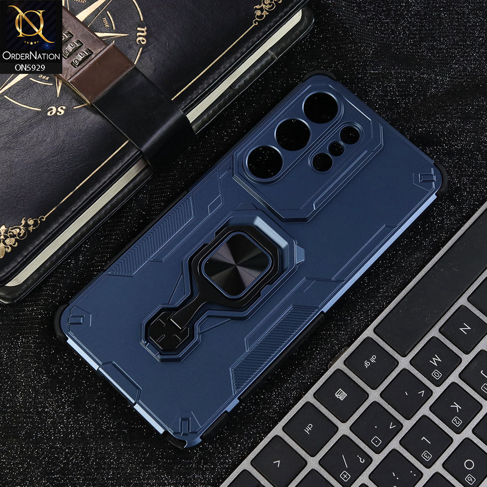 Samsung Galaxy S26 Ultra Cover - Blue - Airbag Shockproof Hybrid Armor Honeycomb Blue Case