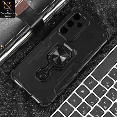 Samsung Galaxy A26 Cover - Black - New High Grade Quality Armor Case With Metal Ring And KickStand