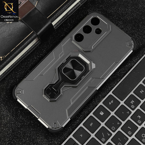 Samsung Galaxy A26 Cover - Gray - New High Grade Quality Armor Case With Metal Ring And KickStand