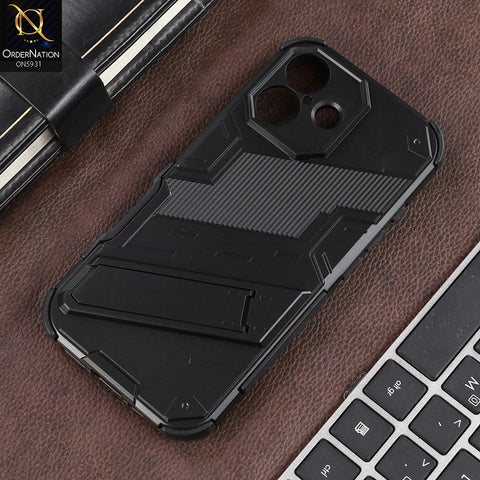 iPhone 17 Cover - Black -   New Ultra Punk TPU Shockproof Phone Case with Kickstand And Camera Protection