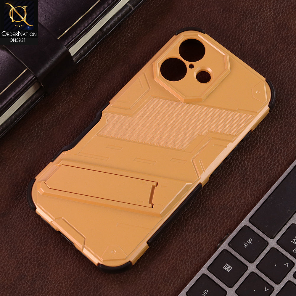 iPhone 17 Cover - Orange - New Ultra Punk TPU Shockproof Phone Case with Kickstand And Camera Protection