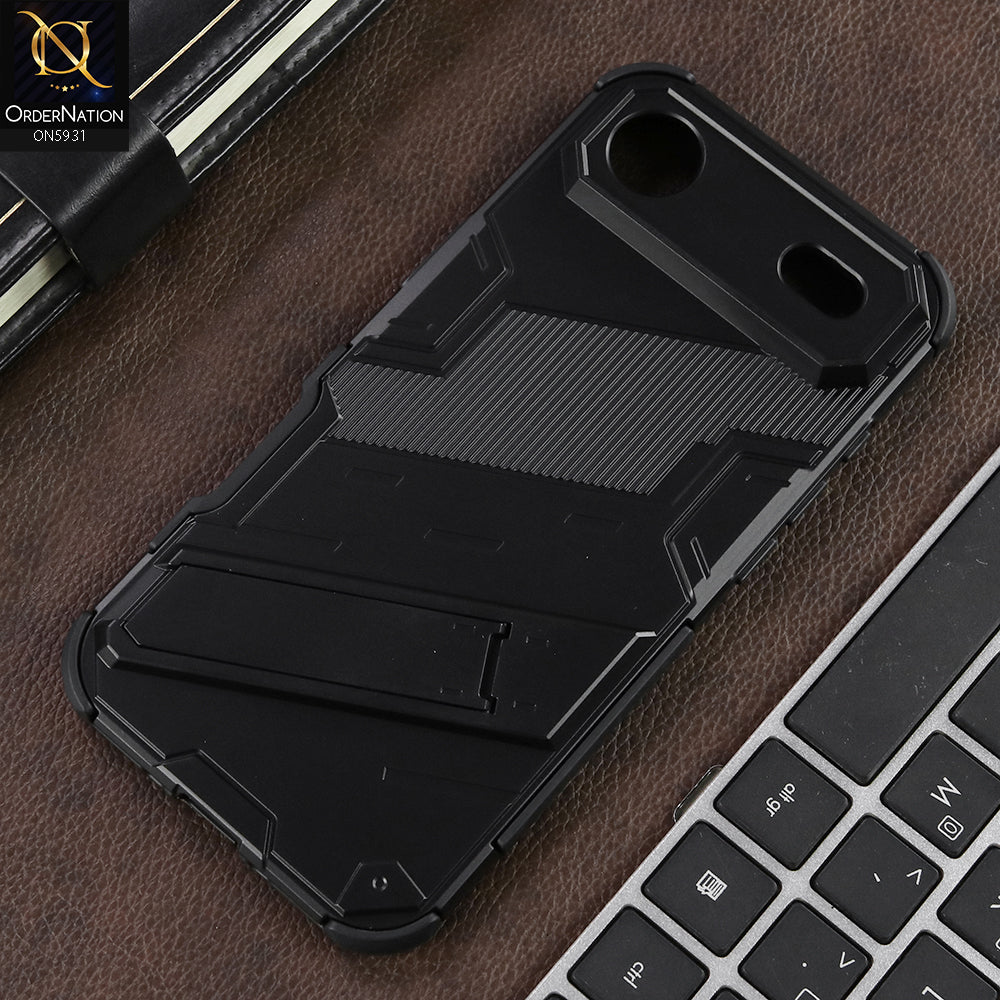 iPhone 17 Air Cover - Black -   New Ultra Punk TPU Shockproof Phone Case with Kickstand And Camera Protection