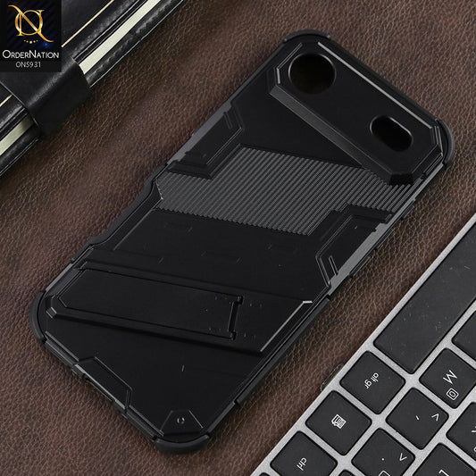 iPhone 17 Air Cover - Black -   New Ultra Punk TPU Shockproof Phone Case with Kickstand And Camera Protection