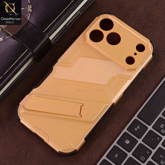 iPhone 17 Pro Max Cover - Orange - New Ultra Punk TPU Shockproof Phone Case with Kickstand And Camera Protection