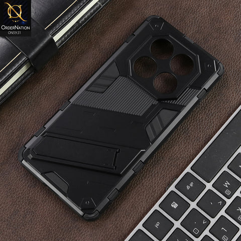 Xiaomi Redmi Note 14 Pro 4G Cover - Black - New Ultra Punk TPU Shockproof Phone Case with Kickstand And Camera Protection