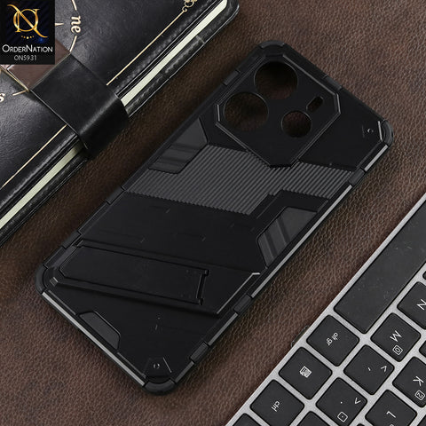 Xiaomi Redmi Note 14 4G Cover - Black - New Ultra Punk TPU Shockproof Phone Case with Kickstand And Camera Protection