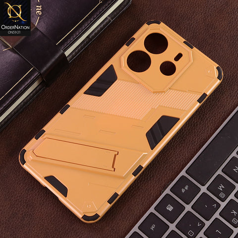Xiaomi Redmi Note 14 4G Cover - Orange - New Ultra Punk TPU Shockproof Phone Case with Kickstand And Camera Protection