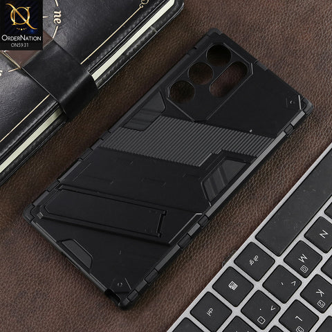 Samsung Galaxy S22 Ultra Cover - Black - New Ultra Punk TPU Shockproof Phone Case with Kickstand And Camera Protection
