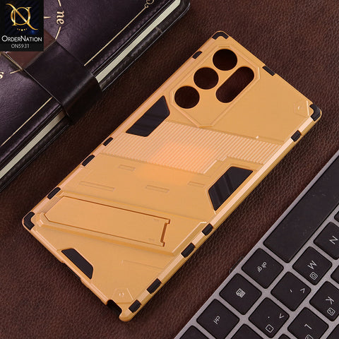 Samsung Galaxy S22 Ultra Cover - Orange - New Ultra Punk TPU Shockproof Phone Case with Kickstand And Camera Protection