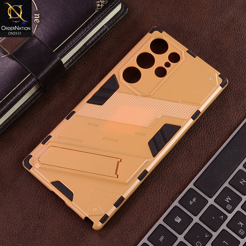 Samsung Galaxy S23 Ultra Cover - Orange - New Ultra Punk TPU Shockproof Phone Case with Kickstand And Camera Protection