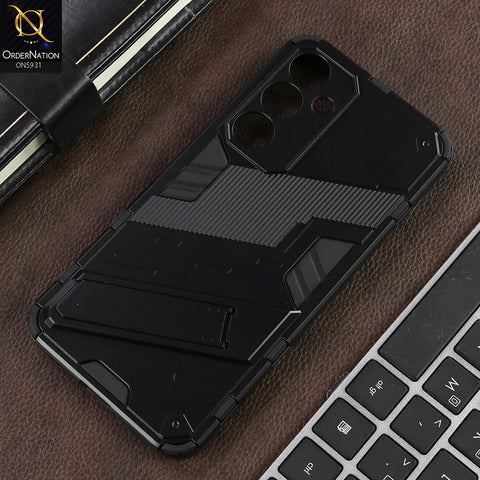 Samsung Galaxy S24 FE Cover - Black - New Ultra Punk TPU Shockproof Phone Case with Kickstand And Camera Protection
